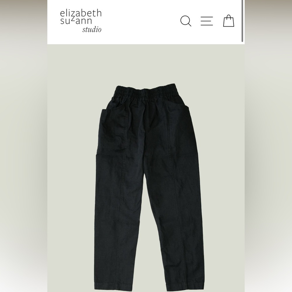 Elizabeth Suzann Clyde Pant in upcycled canvas. Black. Small.